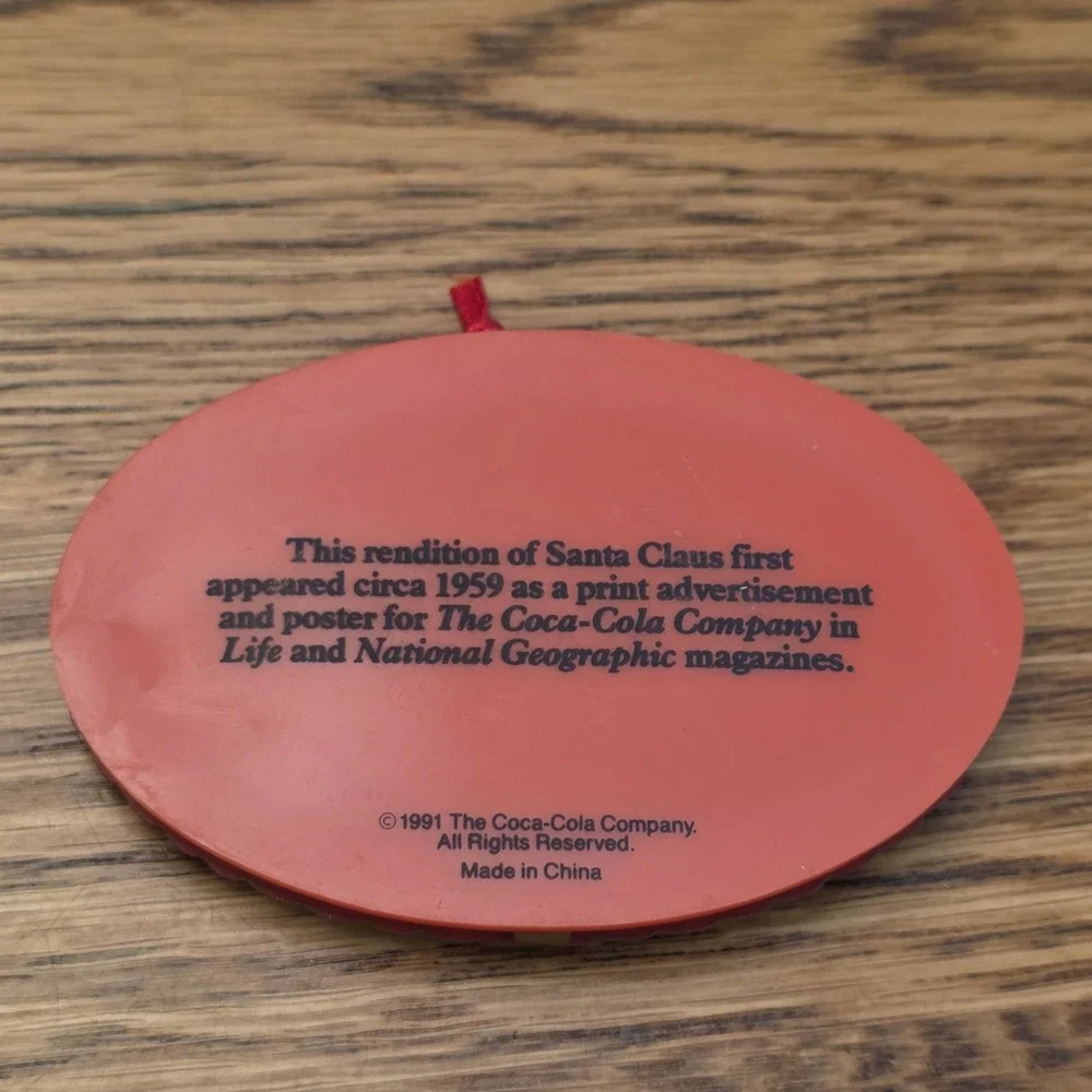 Vintage 1991 Coca-Cola Santa Claus Christmas Ornaments Set of 3 Collector 3 inch